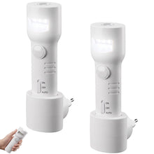 Carica l'immagine nel visualizzatore di Gallery, 2-in-1 Lampada Notturna e Torcia Emergenza Casa con Sensore di Luce e Rilevatore di Movimento, Luce Notturna da Presa co
