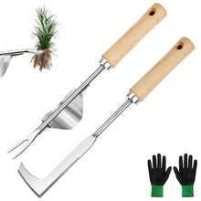 Carica l'immagine nel visualizzatore di Gallery, Adiwo Estirpatore Erbacce Manuale, 3PCS Coltello Erbacce in Acciaio Inossidabile, Raschietto per Erbacce a Manico Lungo,