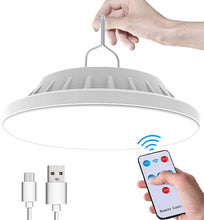Carica l'immagine nel visualizzatore di Gallery, Lampadina da Lavoro Sospensione, Lampada da Campeggio Solare USB Ricaricabile con Telecomando, Lampada da Esterno IPX7 I
