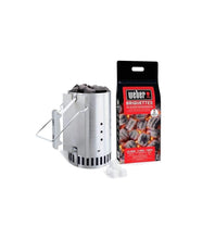 Carica l'immagine nel visualizzatore di Gallery, Weber 17631 - Kit Ciminiera di Accensione + 2 Kg di Bricchetti + 3 Cubetti Accensione