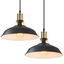 Carica l'immagine nel visualizzatore di Gallery, iDEGU 2 Pezzi Lampadario a Sospensione Vintage Industriale 27cm Plafoniera in Metallo E27 Lampadario Soffitto Retro Lamp