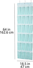 Carica l'immagine nel visualizzatore di Gallery, Amazon Basics Organizer da appendere alla porta, con 24 tasche, colore verde giada, 47 x 6.3 x 165 cm