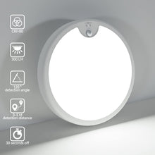 Carica l'immagine nel visualizzatore di Gallery, Plafoniera LED Soffitto a Batteria con Sensore di Movimento, Lampada 6000K Plafoniere 18CM Luce per Scale, Armadio, Ripo