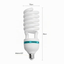 Carica l'immagine nel visualizzatore di Gallery, Lampada fotografica 135 W 220 V 5500 K CRI90 luce diurna, lampada a spirale a risparmio energetico E27 lampadina per stu