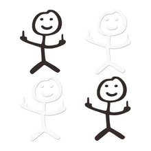 Carica l'immagine nel visualizzatore di Gallery, 4 Pezzi Adesivi Auto Divertenti, Sticker Macchina Dito Medio (12x8,5cm), Decalcomanie per Esterni Impermeabili, Set 2 Ne