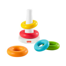 Carica l'immagine nel visualizzatore di Gallery, Fisher-Price - Piramide 5 Anelli, gioco con base oscillante al tocco e 5 anelli colorati impilabili, realizzato con materiali vegetali, giocattolo per bambini, 6+ mesi, GRF09