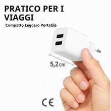 Carica l'immagine nel visualizzatore di Gallery, Caricatore USB da Muro 2 Porte 5V/2A | Presa Europea