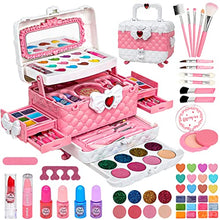Carica l'immagine nel visualizzatore di Gallery, Trucchi Bambina Set, 55 pezzi Trucchi Bambina Anallergici, Lavabile Set Di Trucchi Per Bambini, Valigetta Trucchi Bambina, Giochi Bambina Natale Compleanno Regalo Bambina 3 4 5 6 7 8 9 10 Anni