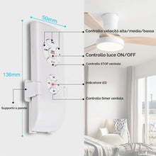 Carica l'immagine nel visualizzatore di Gallery, QIACHIP Ventilatore da soffitto e luci kit ricevitore con controllo remoto wireless 4 temporizzazioni e 3 velocità