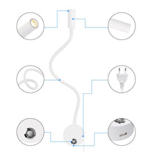 Carica l'immagine nel visualizzatore di Gallery, ERWEY Lampada da lettura da parete, Lampada da comodino da parete LED con interruttore tattile dimmerabile e porta di ri