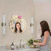 Carica l'immagine nel visualizzatore di Gallery, Hello Gorgeous - Targa al neon per decorazione della casa, specchio illuminato, decorazione da parete, per feste di comp