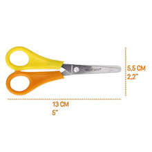 Carica l'immagine nel visualizzatore di Gallery, Westcott E-21593 00 Forbici bambini per mancini, 13 cm, punte arrotondate, scala 5 cm, rosso/giallo