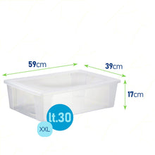 Carica l'immagine nel visualizzatore di Gallery, Stefanplast Visualbox - Contenitore multiuso con chiusura a scatto, 30 L, Trasparente, XXL - 59 x 39 x 17 cm