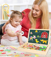 Carica l'immagine nel visualizzatore di Gallery, Jojoin 130 Pezzi Puzzle Magnetico di Legno - 2024 Nuova Giochi Montessori con Lavagna Magnetica Puzzle e Frutta Animale Carina - Educativi Puzzle Regalo Bambini Bambino 2 3 4 Anni