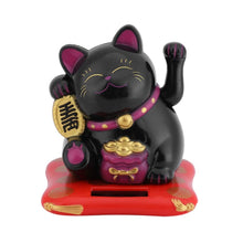 Carica l'immagine nel visualizzatore di Gallery, Maneki Neko Fortune Cat - Gatto felino Alimentato Solare Mini Gatti Ricchezza Accogliente Gatto tirato con Braccio ondeg