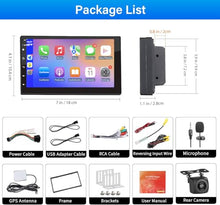 Carica l'immagine nel visualizzatore di Gallery, [2GB+32GB] Autoradio 2 Din con 7 Pollici Touchscreen Stereo Auto Supporta Wireless Carplay&amp;Android Auto, Autoradio Bluetooth con Telecamera 4K, Microfono, Bluetooth Vivavoce, Mirror Link, GPS/WiFi