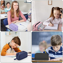 Carica l'immagine nel visualizzatore di Gallery, Sciphylia Astuccio Astuccio Grande Capacità Astucci Bambini Ragazzo con 4 Scomparti Astuccio Materiale Scolastico Stazionario Ufficio Trucco Borsa Astucci per Università Studente Donna Uomo, Nero