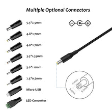 Carica l'immagine nel visualizzatore di Gallery, Alimentatore universale da 12 W, 3 V, 4,5 V, 5 V, 6 V, 7,5 V, 9 V, 12 V, 1 A, AC DC, con 8 connettori DC per altoparlanti, fotocamera, lampada e più elettronica domestica, 1000 mA.