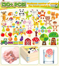 Carica l'immagine nel visualizzatore di Gallery, Jojoin 130 Pezzi Puzzle Magnetico di Legno - 2024 Nuova Giochi Montessori con Lavagna Magnetica Puzzle e Frutta Animale Carina - Educativi Puzzle Regalo Bambini Bambino 2 3 4 Anni