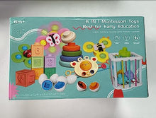 Carica l'immagine nel visualizzatore di Gallery, Weilim Giochi per bambini dai 6 ai 12 mesi, giochi Montessori per neonati, giocattoli sensoriali, giocattoli da bagno 6 in 1 con blocchi e anelli impilabili, uova da abbinare