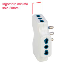 Carica l'immagine nel visualizzatore di Gallery, Adattatore Spaziozero con spina 16A 2P+T - 3 prese 10/16A 2P+T - Bianco