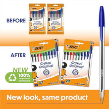 Carica l'immagine nel visualizzatore di Gallery, BIC Cristal Original, Penne a Sfera, Inchiostri Blu, Nero, Verde e Rosso, Punta Media (1.0 mm), Confezione 20 Penne Economiche, Cancelleria Scuola e Ufficio