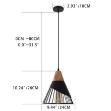Carica l'immagine nel visualizzatore di Gallery, Lampada a Sospensione Vintage,Lampada a sospensione Nera moderna E27,Lampada a sospensione industriale retrò,Lampada in 