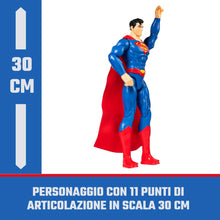 Carica l'immagine nel visualizzatore di Gallery, dc comics | SUPERMAN | Personaggio Superman 30 cm | Personaggio 30 cm con decorazioni originali, mantello e 11 punti di articolazione - Giocattoli per bambini e bambine dai 3 anni
