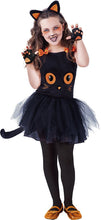 Carica l'immagine nel visualizzatore di Gallery, Rubies Costume tutù da gatto nero per bambina, top con stampa di gatto nero, fascia per capelli, tutù con coda e calze, 