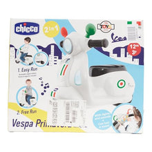 Carica l&#39;immagine nel visualizzatore di Gallery, Chicco Vespa per Bambini Primavera Bianca, Moto Giocattolo Cavalcabile con Pannello Elettronico, Luci e Suoni, Ruote di Supporto Rimuovibili, Max 25 Kg, Giochi per Bambini 1-3 Anni