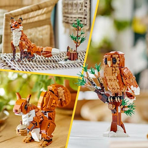 LEGO Creator 3 in 1 Animali della Foresta: Volpe Rossa Giocattolo, Giochi per Bambini e Bambine da 9 Anni in su, Modelli Trasformabili in Gufo e Scoiattolo Snodabili, Idea Regalo Divertente 31154