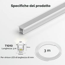 Carica l'immagine nel visualizzatore di Gallery, FCOB T1010 3M Profili in silicone neon Canaletta LED Bianco Latte