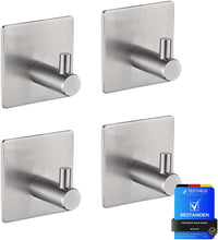 Carica l'immagine nel visualizzatore di Gallery, Ibergrif MK34251A - Ganci autoadesivi resistenti, per bagno o cucina, 4 pezzi, colore: argento