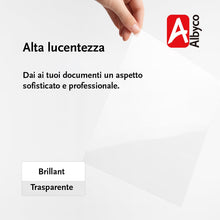 Carica l'immagine nel visualizzatore di Gallery, 100x Plastificatrici Albyco A4 2x80 Mic | Protezione brillante e pro