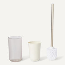 Carica l'immagine nel visualizzatore di Gallery, Amazon Basics, Set di Accessori da Bagno con Portaspazzolino, Dispenser di Sapone, Portasapone, Bicchiere per Spazzolino, Pattumiera, Scopino e Supporto, Avorio
