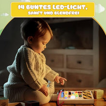 Carica l'immagine nel visualizzatore di Gallery, YIKANWEN Montessori Busy Board giocattolo da 1 2 3 anni, giocattolo in legno con musica e 10 LED interruttore della luce, giocattolo educativo sensoriale per neonati e ragazzi a partire da 1 2 3 4