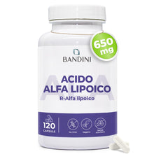 Carica l'immagine nel visualizzatore di Gallery, Bandini® Acido Alfa Lipoico 650 mg, 120 Capsule vegane ad Alto Dosaggio
