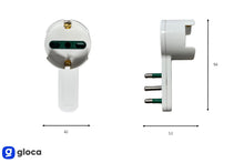 Carica l'immagine nel visualizzatore di Gallery, gloca Set 4 Adattatori A Sbalzo Salvaspazio 10/16A Con Spina 16A Colore Bianco 250V