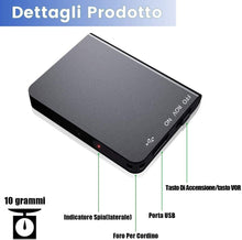 Carica l&#39;immagine nel visualizzatore di Gallery, H+Y Mini Registratore Vocale, Registratore Vocale Portatile 16GB, Ricaricabile USB, MP3, Registratore Audio con Attivazione Vocale Ideale per Lezioni, Riunioni, Interviste, Colloqui, Fino a 284 Ore