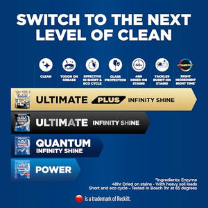 Finish Quantum Infinity Shine Pastiglie Lavastoviglie, 120 Capsule Lavastoviglie, Detergenti per Lavastoviglie per una Pulizia e Brillantezza Efficace
