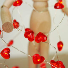 Carica l'immagine nel visualizzatore di Gallery, KATELUO Catena Luminosa a Forma di Cuore, 3 Metri Luci di Stringa di Cuore Lucine LED Decorative a Batteria, LED Stringa