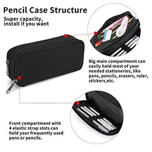 Carica l&#39;immagine nel visualizzatore di Gallery, Della Gao Astuccio portamatite di grande capacità 2 scomparti per portapenne Organizer per forniture di cancelleria per ufficio 20,5 x 11 cm - Nero