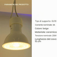 Carica l'immagine nel visualizzatore di Gallery, Portalampada GU10,Attacco GU10 in Ceramica,Connettore Adattatore,con 15CM Cavo in Silicone di Alta Qualità,Connettore Ba