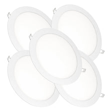 Carica l'immagine nel visualizzatore di Gallery, JANDEI – Confezione da 5 faretti LED da incasso rotondi, 18W, 1500 lumen, extrapiatti 13 mm, foro di montaggio Ø200-205 