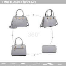 Carica l'immagine nel visualizzatore di Gallery, Miss Lulu Borsa Mano Donna Elegante, Borse Università Tracolla Regolabile, PU Pelle Impermeabile, Molte Tasche Scomparti, Tote Bag Borsetta Grande Lavoro
