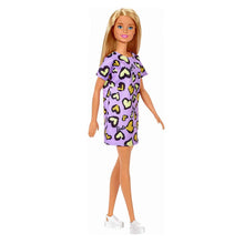 Carica l&#39;immagine nel visualizzatore di Gallery, Barbie Bambola Bionda con Abito Viola con Cuoricini Gialli, Giocattolo per Bambini 3+ Anni, GHW45
