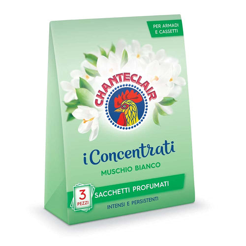 Chanteclair - I Concentrati, Sacchetti Profumati, Muschio Bianco, per Armadi, Cassetti e Valigie, Profumo Intenso e Persistente