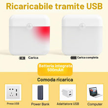 Carica l'immagine nel visualizzatore di Gallery, HOTUT Luce Notturna Batteria, 2 Pezzi Luce Notturna con Sensore di Movimento Ricaricabile Tramite USB, 3 modalità Magnet
