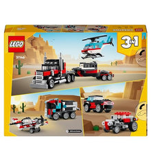 Carica l&#39;immagine nel visualizzatore di Gallery, LEGO Creator 3 in 1 Autocarro con Elicottero, Giochi per Bambini e Bambine da 7 Anni, Camion Giocattolo Ricostruibile in Aereo e Cisterna o in Auto da Corsa e SUV, Idea Regalo di Compleanno 31146