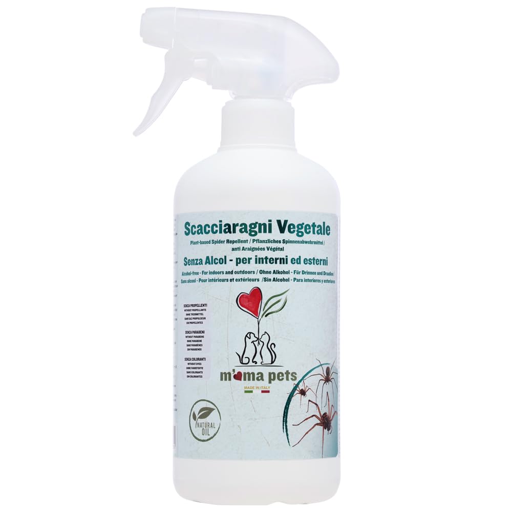 Mama Pets Repellente Ragni Spray Naturale, 500ml, Allontana e Scaccia Ragni, per Interni ed Esterni